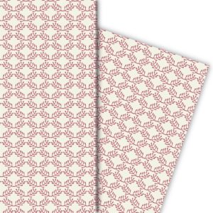 Kartenkaufrausch: Elegantes Geschenkpapier mit floralem aus unserer florale Papeterie in rot