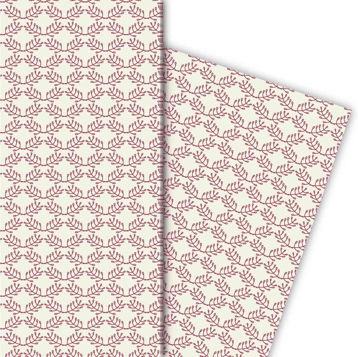 Kartenkaufrausch: Elegantes Geschenkpapier mit floralem aus unserer florale Papeterie in rot