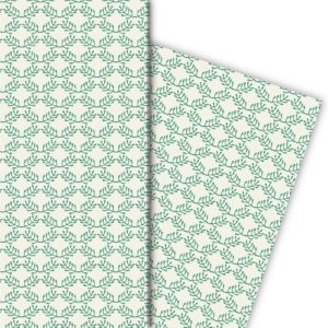 Kartenkaufrausch: Elegantes Geschenkpapier mit floralem aus unserer florale Papeterie in grün