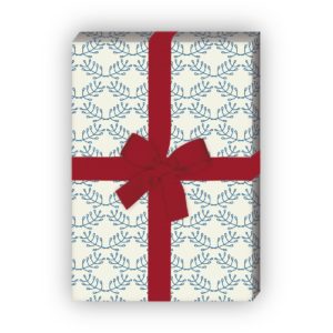 Kartenkaufrausch: Elegantes Geschenkpapier mit floralem aus unserer florale Papeterie in blau