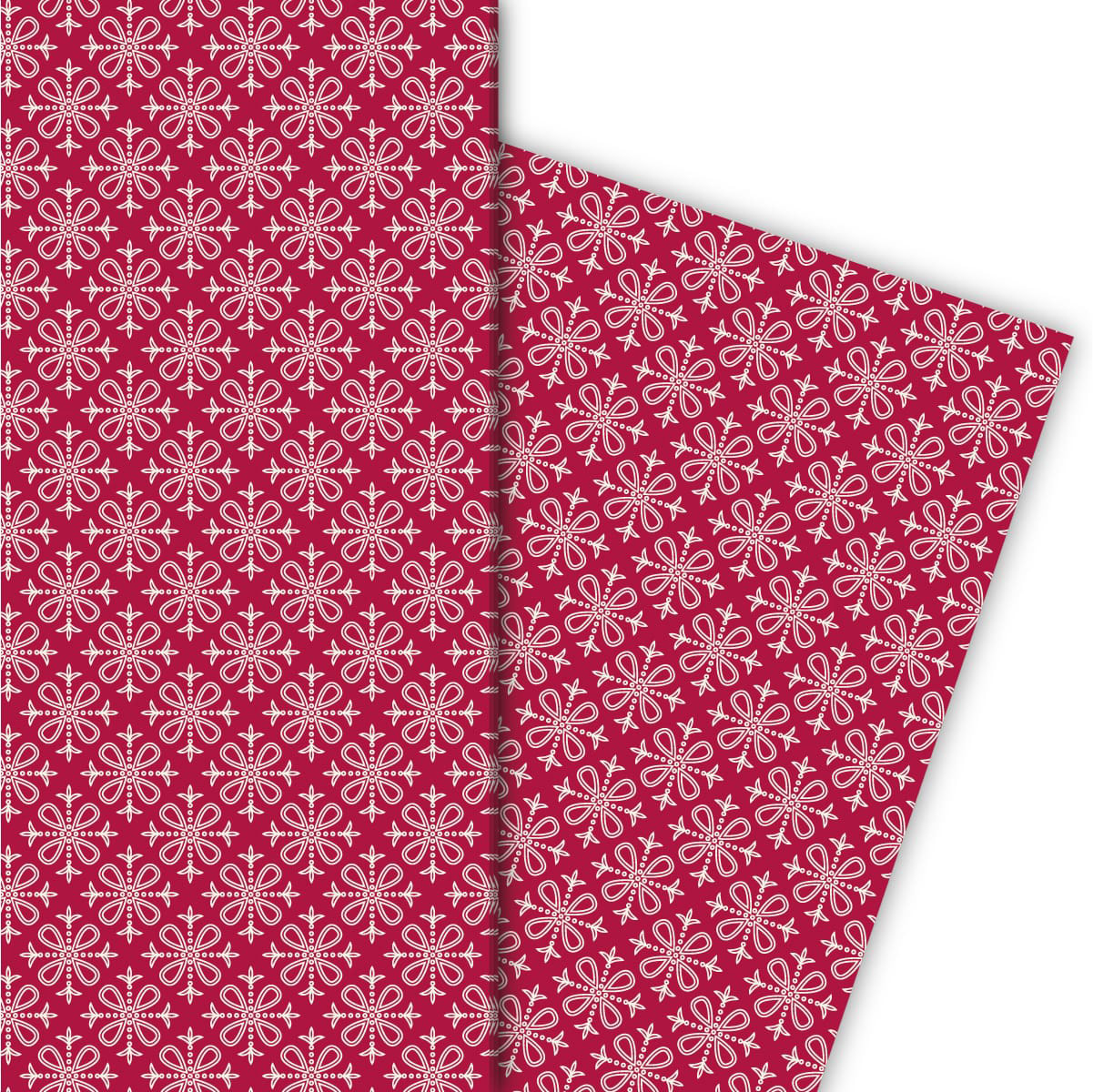 Kartenkaufrausch: Grafisches Geschenkpapier mit klassischem aus unserer Weihnachts Papeterie in rot
