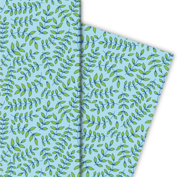 Kartenkaufrausch: Elegantes Geschenkpapier mit zartem aus unserer Natur Papeterie in hellblau