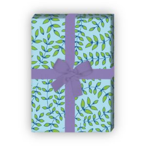 Kartenkaufrausch: Elegantes Geschenkpapier mit zartem aus unserer Natur Papeterie in hellblau