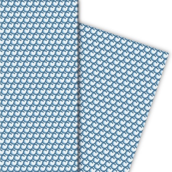 Kartenkaufrausch: Elegantes Geschenkpapier mit Wellen aus unserer Natur Papeterie in blau