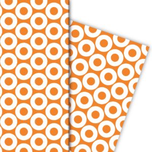 Kartenkaufrausch: Modernes Geschenkpapier mit Donut aus unserer Geburtstags Papeterie in orange