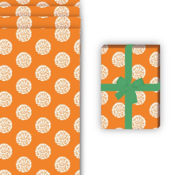 Natur Geschenkverpackung: Schickes Designer Geschenkpapier mit von Kartenkaufrausch in orange