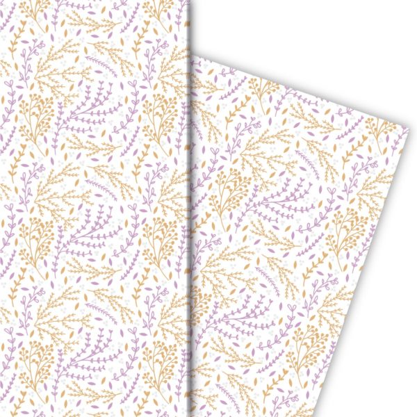 Kartenkaufrausch: Florales Geschenkpapier mit zartem aus unserer florale Papeterie in gelb