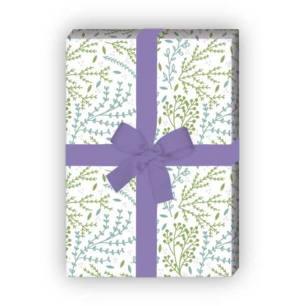 Kartenkaufrausch: Florales Geschenkpapier mit zartem aus unserer florale Papeterie in hellblau