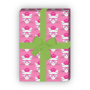 Kartenkaufrausch: Cooles Katzen Geschenkpapier mit aus unserer Tier Papeterie in rosa