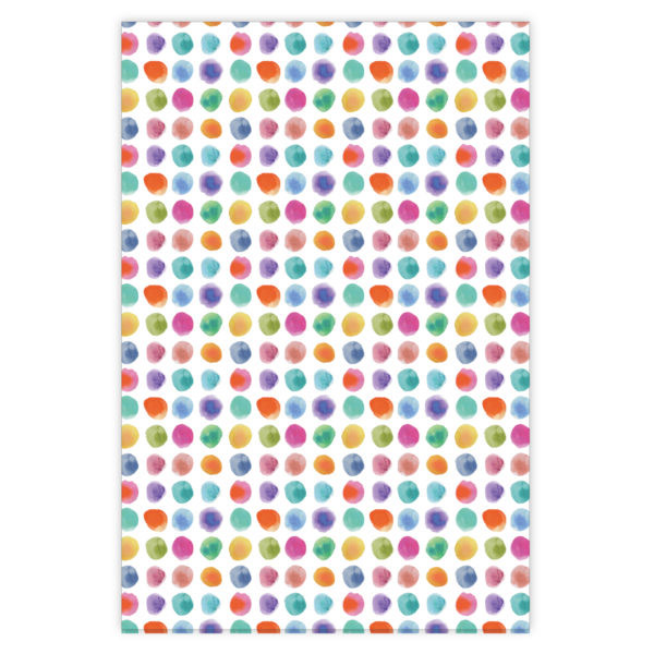 Lustiges Geschenkpapier mit bunten Wasserfarb Punkten, kleines Muster