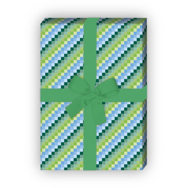 Kartenkaufrausch: Schickes Geschenkpapier mit schrägen aus unserer Design Papeterie in blau