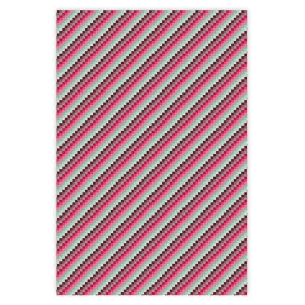 Schickes Geschenkpapier mit schrägen Pixeln in rosa hellblau