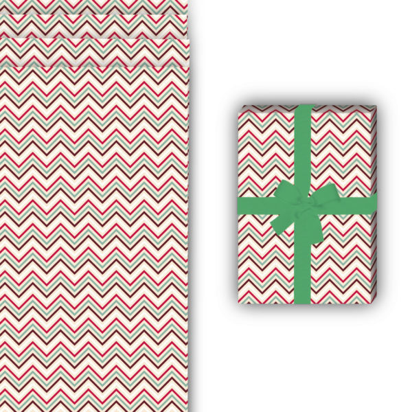 Design Geschenkverpackung: Grafisches Geschenkpapier mit Retro von Kartenkaufrausch in rot