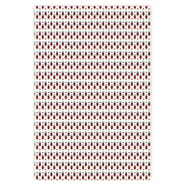 Grafisches Geschenkpapier mit Retro Punkt Muster in rot