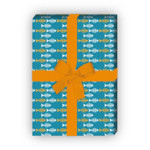 Kartenkaufrausch: Retro Geschenkpapier mit kleinen aus unserer Firmungs Papeterie in orange