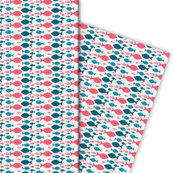 Kartenkaufrausch: Schickes Geschenkpapier mit schwimmenden aus unserer Firmungs Papeterie in rosa