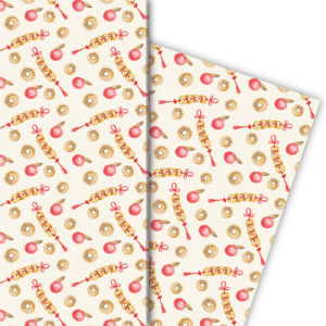 Kartenkaufrausch: Orientalisches Geschenkpapier mit Ornamenten aus unserer Designer Papeterie in rot