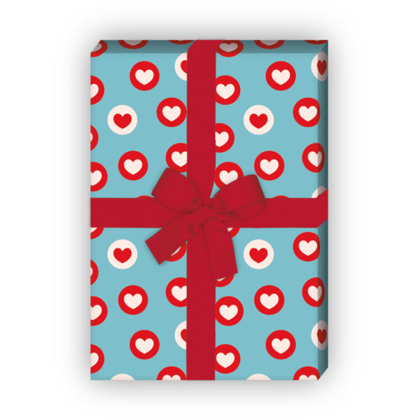 Kartenkaufrausch: Herz Geschenkpapier mit lustigen aus unserer Hochzeits Papeterie in hellblau