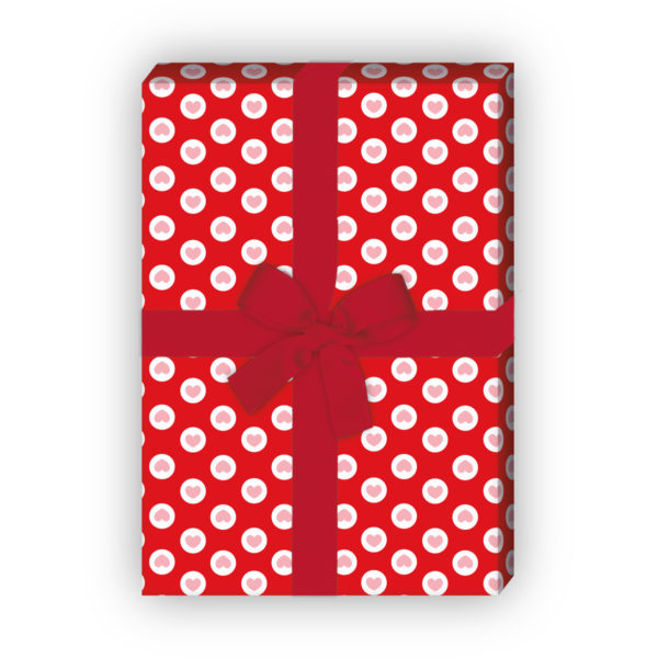 Kartenkaufrausch: Liebes Geschenkpapier mit Herzen aus unserer Hochzeits Papeterie in rot