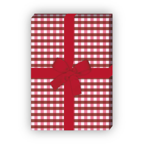 Kartenkaufrausch: Karo Geschenkpapier mit Vichy aus unserer Baby Papeterie in rot