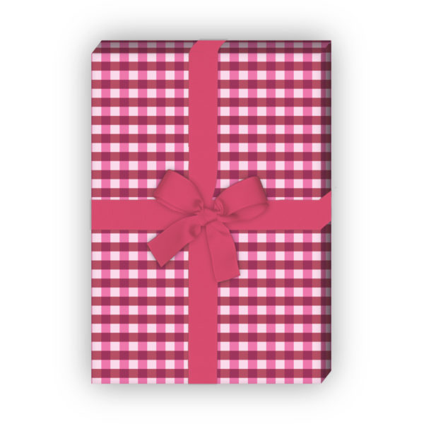 Kartenkaufrausch: Karo Geschenkpapier mit Vichy aus unserer Baby Papeterie in rosa