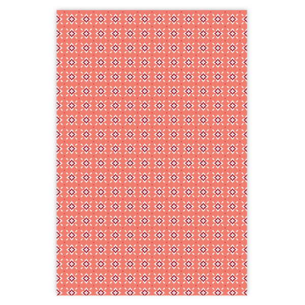 Grafisches Geschenkpapier mit kleinem Rauten Muster in rot
