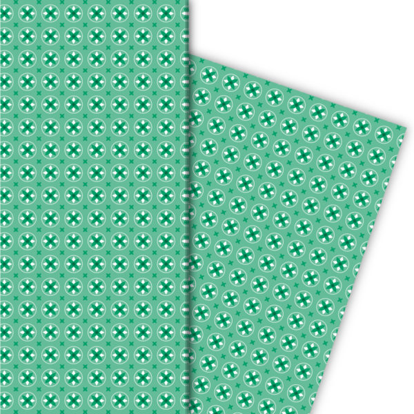 Kartenkaufrausch: Grafisches Geschenkpapier mit kleinem aus unserer Design Papeterie in grün
