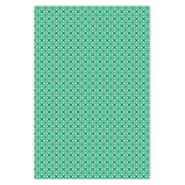 Grafisches Geschenkpapier mit kleinem Sternen Muster in grün