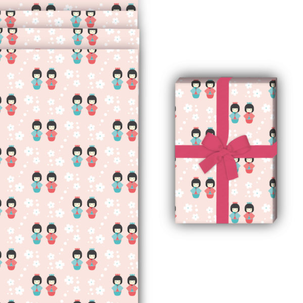 Reise Geschenkverpackung: Japanisches Geschenkpapier mit Kirschblüten von Kartenkaufrausch in rosa