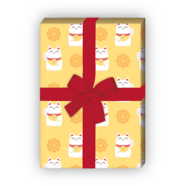 Kartenkaufrausch: Glücks Geschenkpapier mit Winke aus unserer Glücks Papeterie in gelb