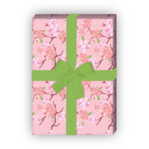 Kartenkaufrausch: Frühlings Geschenkpapier für liebevolle aus unserer florale Papeterie in rosa