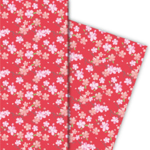 Kartenkaufrausch: Frühlings Geschenkpapier für liebevolle aus unserer florale Papeterie in rot