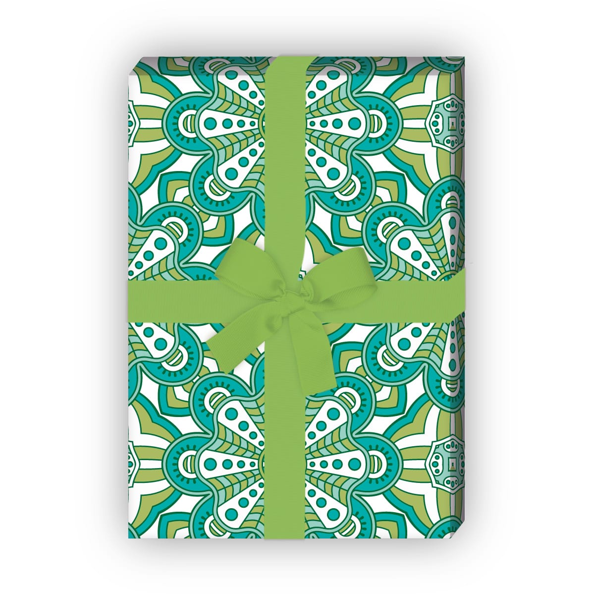 Kartenkaufrausch: Buntes ethno Geschenkpapier mit aus unserer Geburtstags Papeterie in grün
