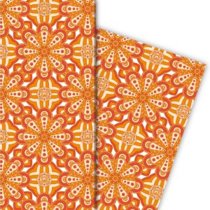 Kartenkaufrausch: Buntes ethno Geschenkpapier mit aus unserer Geburtstags Papeterie in orange