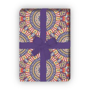 Kartenkaufrausch: Designer ethno Geschenkpapier mit aus unserer Geburtstags Papeterie in lila