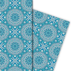 Kartenkaufrausch: Designer ethno Geschenkpapier mit aus unserer Geburtstags Papeterie in hellblau
