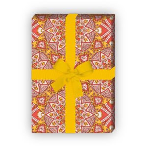 Kartenkaufrausch: Designer ethno Geschenkpapier mit aus unserer Geburtstags Papeterie in gelb