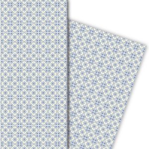 Kartenkaufrausch: Edles indigo Muster Geschenkpapier aus unserer Geburtstags Papeterie in blau