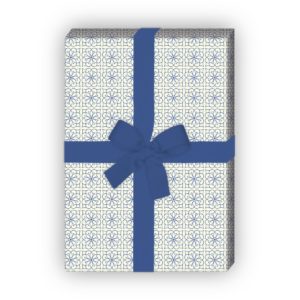 Kartenkaufrausch: Klassisches indigo Muster Geschenkpapier aus unserer Geburtstags Papeterie in blau