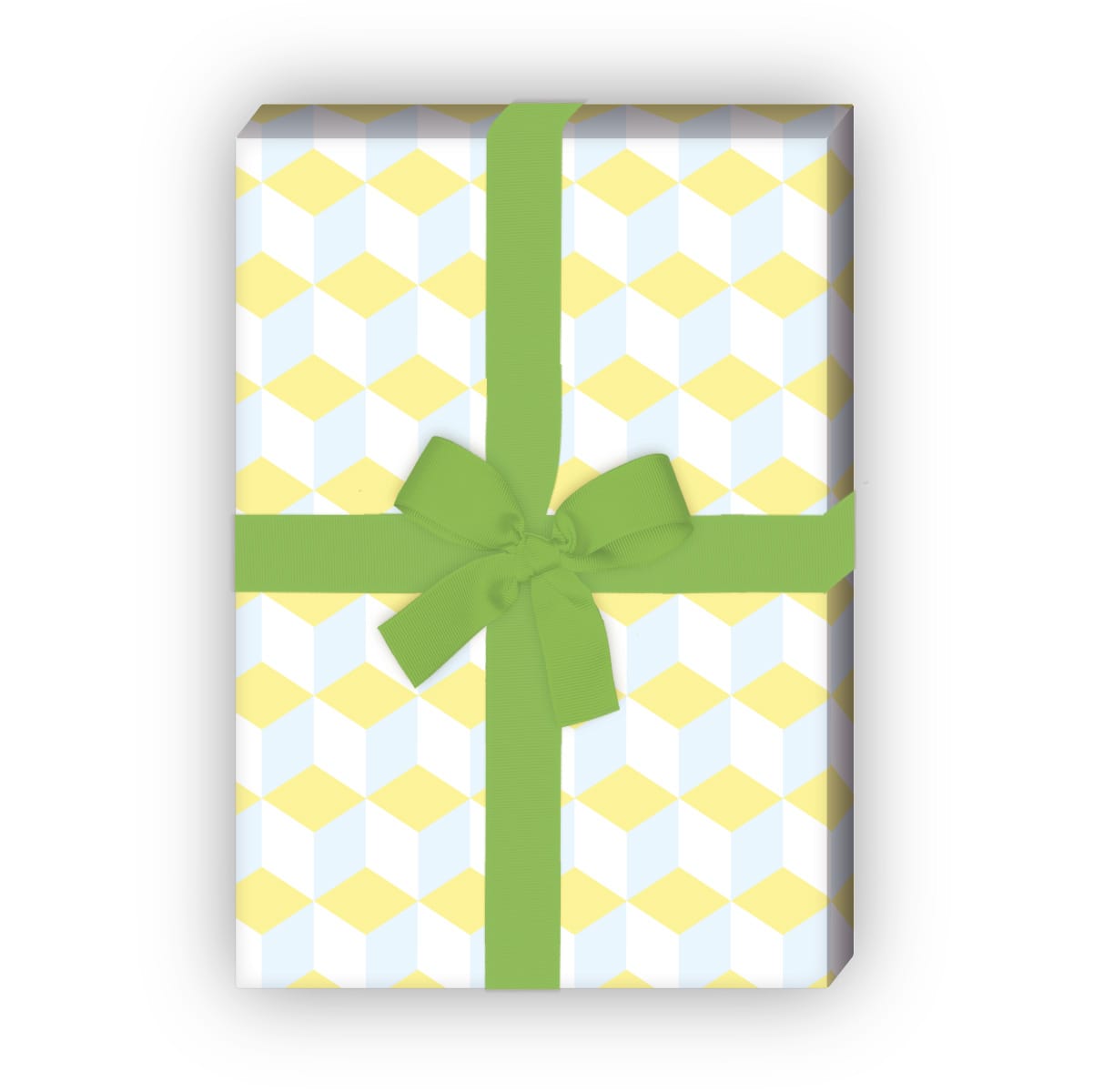 Kartenkaufrausch: Grafisches Designer Geschenkpapier im aus unserer Geburtstags Papeterie in gelb