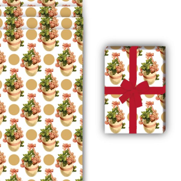 Oster Geschenkverpackung: Fröhliches Oster Geschenkpapier mit von Kartenkaufrausch in beige