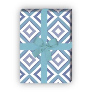 Kartenkaufrausch: Edles grafisches Geschenkpapier mit aus unserer Geburtstags Papeterie in blau