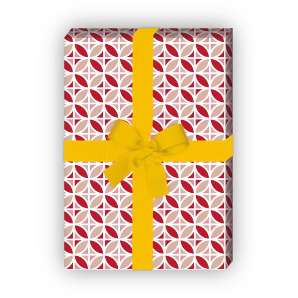 Kartenkaufrausch: Klassisches grafisches Geschenkpapier mit aus unserer Geburtstags Papeterie in rot
