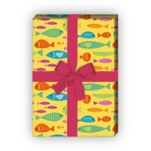 Kartenkaufrausch: Lustiges Sommer Geschenkpapier mit aus unserer Tier Papeterie in gelb