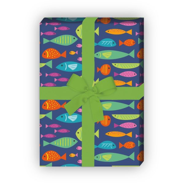 Kartenkaufrausch: Lustiges Sommer Geschenkpapier mit aus unserer Tier Papeterie in blau