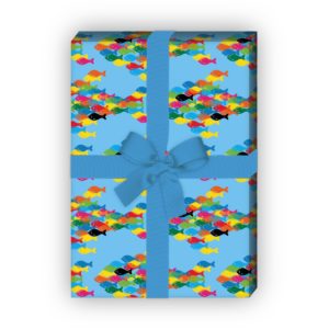 Kartenkaufrausch: Modernes Sommer Geschenkpapier mit aus unserer Tier Papeterie in blau