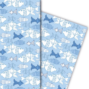 Kartenkaufrausch: Unter Wasser Geschenkpapier mit aus unserer Tier Papeterie in hellblau