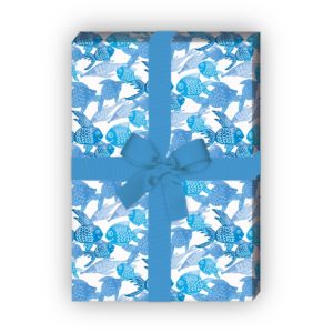 Kartenkaufrausch: Sommer Geschenkpapier mit erfrischenden aus unserer Tier Papeterie in blau