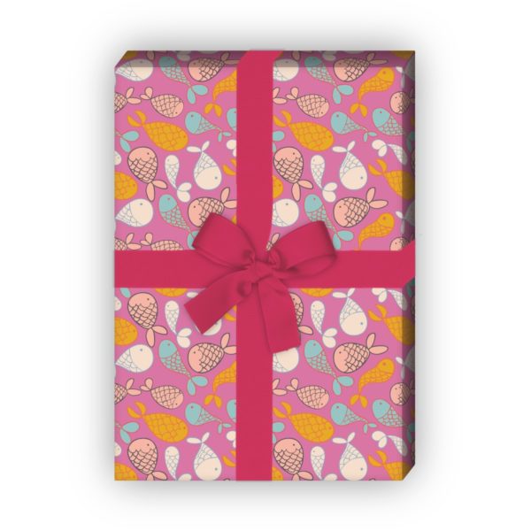Kartenkaufrausch: Kunterbuntes Geschenkpapier mit modernen aus unserer Tier Papeterie in rosa