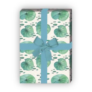 Kartenkaufrausch: Elegantes Geschenkpapier mit Seerosen aus unserer florale Papeterie in beige
